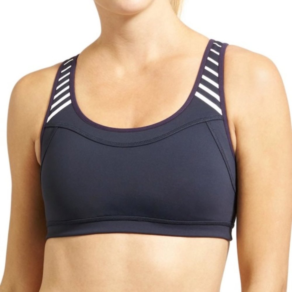 ATHLETA navy triple dare sports bra